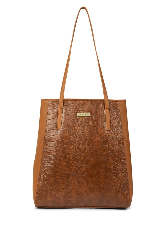 Caprese Vani Large Satchel Bag for Women with Multiple Compartments for Organization and Comfort | Stylish, Durable, and Spacious Interior Shoulder Bag for Work, Travel, and Everyday Use (Tan) - Image 1